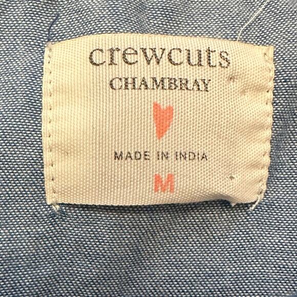 Girl's Crewcuts Chambray Top sz M J. Crew Denim Top Ruffle Collar - Picture 2 of 5
